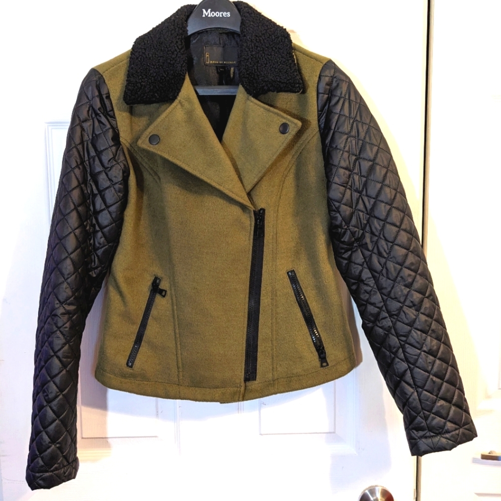 BUFFALO Olive Moto Jacket, Size M